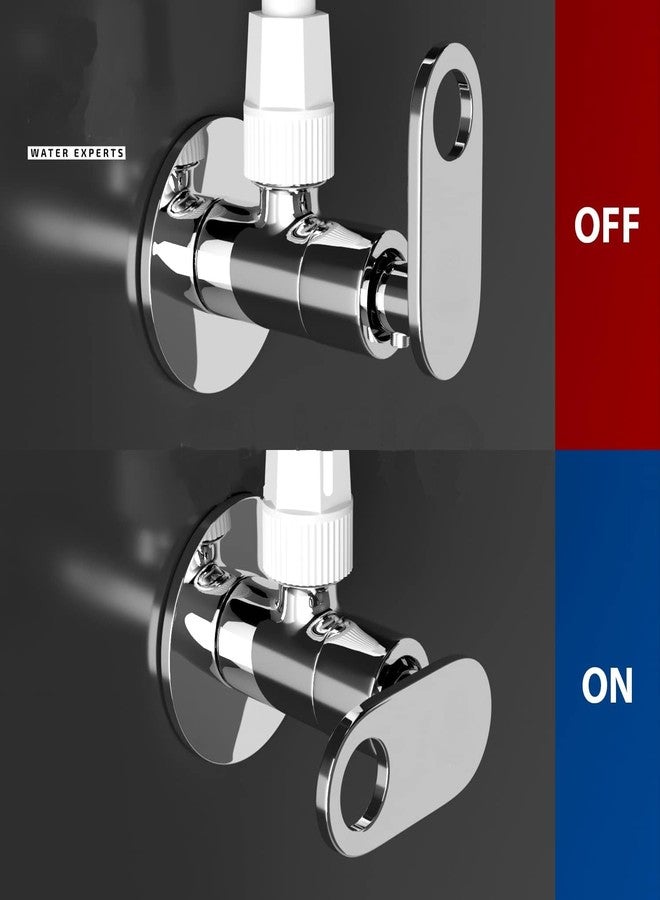 ENNIUS Angle Cocke for Bathroom - Ennius Brass Angle Valve With Wall Flange, Brass Disc Stop Cock for Bathroom Taps, Geyser and Wash Basin Connection with Chrome Finish (Pack of 1, Angle Valve Alive) - Image 5
